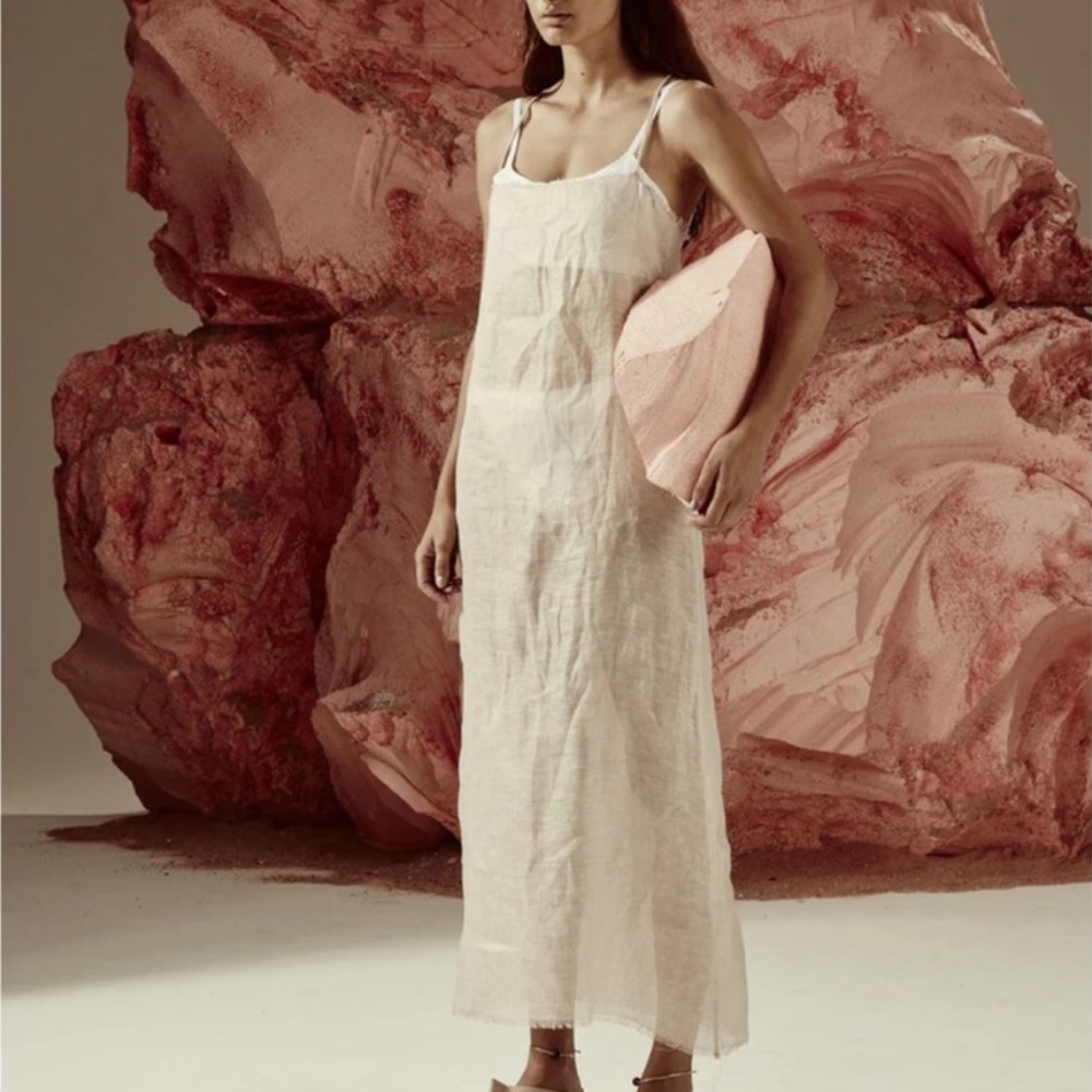 NWT! Collina Strada light pink/beige sheer dress